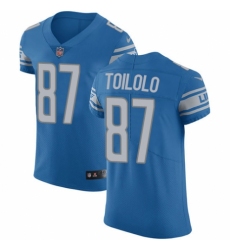 Men's Nike Detroit Lions #87 Levine Toilolo Blue Team Color Vapor Untouchable Elite Player NFL Jersey