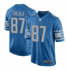 Men's Nike Detroit Lions #87 Levine Toilolo Game Blue Team Color NFL Jersey