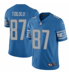 Youth Nike Detroit Lions #87 Levine Toilolo Blue Team Color Vapor Untouchable Limited Player NFL Jersey