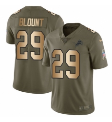 Youth Nike Detroit Lions #29 LeGarrette Blount Limited Olive/Gold Salute to Service NFL Jersey