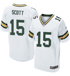 Men's Nike Green Bay Packers #15 JK Scott Elite White NFL Jersey