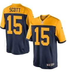 Men's Nike Green Bay Packers #15 JK Scott Limited Navy Blue Alternate NFL Jersey