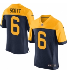 Men's Nike Green Bay Packers #6 JK Scott Elite Navy Blue Alternate NFL Jersey