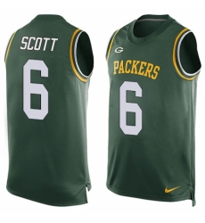 Men's Nike Green Bay Packers #6 JK Scott Limited Green Player Name & Number Tank Top NFL Jersey