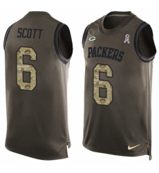 Men's Nike Green Bay Packers #6 JK Scott Limited Green Salute to Service Tank Top NFL Jersey