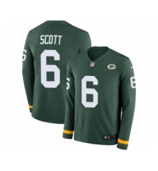 Men's Nike Green Bay Packers #6 JK Scott Limited Green Therma Long Sleeve NFL Jersey