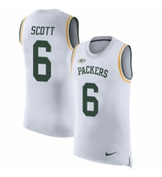 Men's Nike Green Bay Packers #6 JK Scott White Rush Player Name & Number Tank Top NFL Jersey