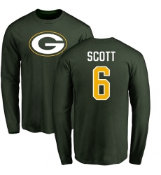 NFL Nike Green Bay Packers #6 JK Scott Green Name & Number Logo Long Sleeve T-Shirt