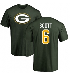 NFL Nike Green Bay Packers #6 JK Scott Green Name & Number Logo T-Shirt
