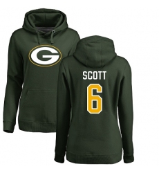 NFL Women's Nike Green Bay Packers #6 JK Scott Green Name & Number Logo Pullover Hoodie