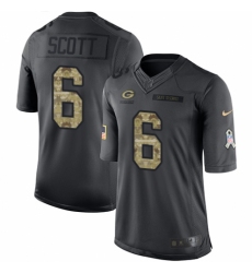 Youth Nike Green Bay Packers #6 JK Scott Limited Black 2016 Salute to Service NFL Jersey