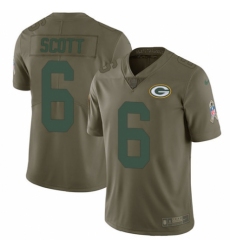 Youth Nike Green Bay Packers #6 JK Scott Limited Olive 2017 Salute to Service NFL Jersey