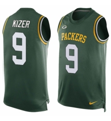 Men's Nike Green Bay Packers #9 DeShone Kizer Limited Green Player Name & Number Tank Top NFL Jersey