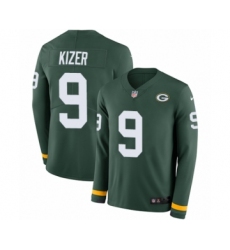 Men's Nike Green Bay Packers #9 DeShone Kizer Limited Green Therma Long Sleeve NFL Jersey