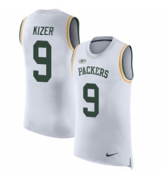 Men's Nike Green Bay Packers #9 DeShone Kizer White Rush Player Name & Number Tank Top NFL Jersey