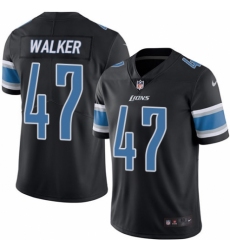 Men's Nike Detroit Lions #47 Tracy Walker Elite Black Rush Vapor Untouchable NFL Jersey