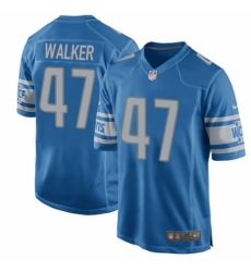 Men's Nike Detroit Lions #47 Tracy Walker Game Blue Team Color NFL Jersey
