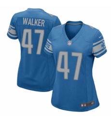 Women's Nike Detroit Lions #47 Tracy Walker Game Blue Team Color NFL Jersey