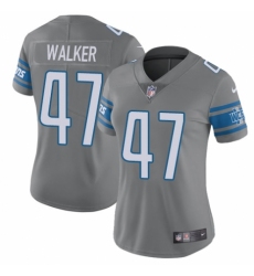 Women's Nike Detroit Lions #47 Tracy Walker Limited Steel Rush Vapor Untouchable NFL Jersey