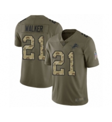 Youth Detroit Lions #21 Tracy Walker Limited Olive Camo Salute to Service Football Jersey