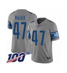 Youth Detroit Lions #47 Tracy Walker Limited Gray Inverted Legend 100th Season Football Jersey