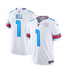 Men's Houston Texans #1 Tank Dell White 2026 F.U.S.E. Rivalries Collection Limited Football Stitched Jersey