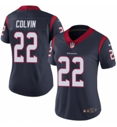 Women's Nike Houston Texans #22 Aaron Colvin Navy Blue Team Color Vapor Untouchable Limited Player NFL Jersey
