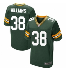 Men's Nike Green Bay Packers #38 Tramon Williams Elite Green Team Color NFL Jersey