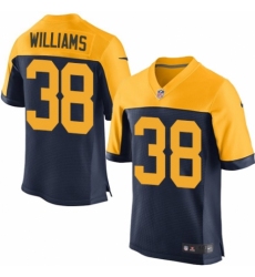 Men's Nike Green Bay Packers #38 Tramon Williams Elite Navy Blue Alternate NFL Jersey