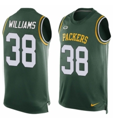 Men's Nike Green Bay Packers #38 Tramon Williams Limited Green Player Name & Number Tank Top NFL Jersey