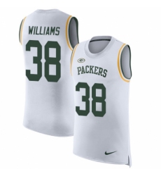 Men's Nike Green Bay Packers #38 Tramon Williams White Rush Player Name & Number Tank Top NFL Jersey