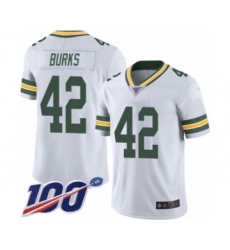 Men's Green Bay Packers #42 Oren Burks White Vapor Untouchable Limited Player 100th Season Football Jersey