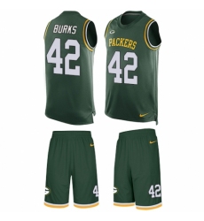 Men's Nike Green Bay Packers #42 Oren Burks Limited Green Tank Top Suit NFL Jersey