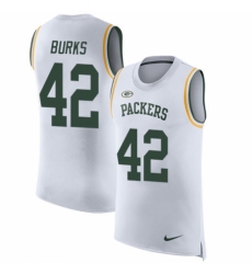 Men's Nike Green Bay Packers #42 Oren Burks White Rush Player Name & Number Tank Top NFL Jersey