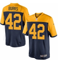 Youth Nike Green Bay Packers #42 Oren Burks Navy Blue Alternate Vapor Untouchable Elite Player NFL Jersey