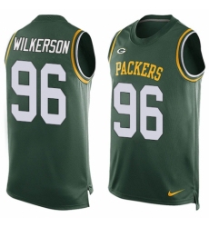 Men's Nike Green Bay Packers #96 Muhammad Wilkerson Limited Green Player Name & Number Tank Top NFL Jersey