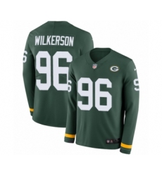 Men's Nike Green Bay Packers #96 Muhammad Wilkerson Limited Green Therma Long Sleeve NFL Jersey