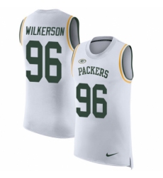 Men's Nike Green Bay Packers #96 Muhammad Wilkerson White Rush Player Name & Number Tank Top NFL Jersey