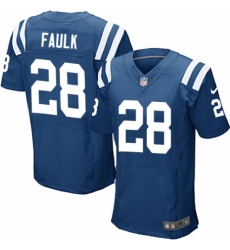 Men's Nike Indianapolis Colts #28 Marshall Faulk Elite Royal Blue Team Color NFL Jersey