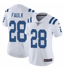 Women's Nike Indianapolis Colts #28 Marshall Faulk White Vapor Untouchable Elite Player NFL Jersey