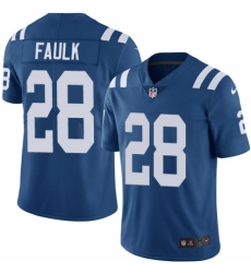 Youth Nike Indianapolis Colts #28 Marshall Faulk Royal Blue Team Color Vapor Untouchable Elite Player NFL Jersey