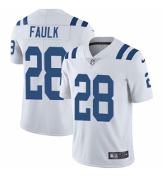 Youth Nike Indianapolis Colts #28 Marshall Faulk White Vapor Untouchable Elite Player NFL Jersey