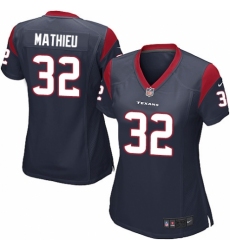 Women's Nike Houston Texans #32 Tyrann Mathieu Game Navy Blue Team Color NFL Jersey