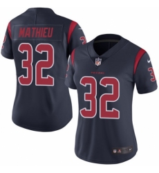 Women's Nike Houston Texans #32 Tyrann Mathieu Limited Navy Blue Rush Vapor Untouchable NFL Jersey