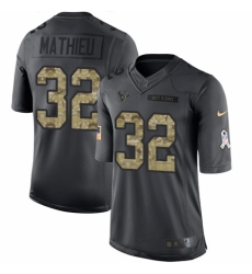 Youth Nike Houston Texans #32 Tyrann Mathieu Limited Black 2016 Salute to Service NFL Jersey