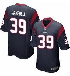 Men's Nike Houston Texans #39 Ibraheim Campbell Game Navy Blue Team Color NFL Jersey