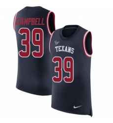 Men's Nike Houston Texans #39 Ibraheim Campbell Navy Blue Rush Player Name & Number Tank Top NFL Jersey