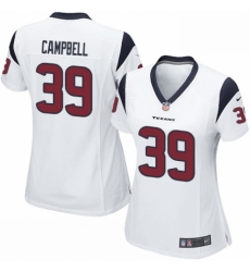 Women's Nike Houston Texans #39 Ibraheim Campbell Game White NFL Jersey
