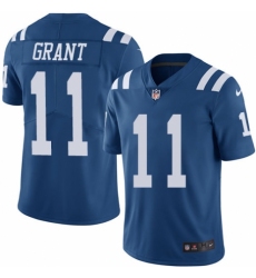 Men's Nike Indianapolis Colts #11 Ryan Grant Elite Royal Blue Rush Vapor Untouchable NFL Jersey