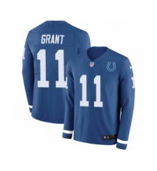 Men's Nike Indianapolis Colts #11 Ryan Grant Limited Blue Therma Long Sleeve NFL Jersey